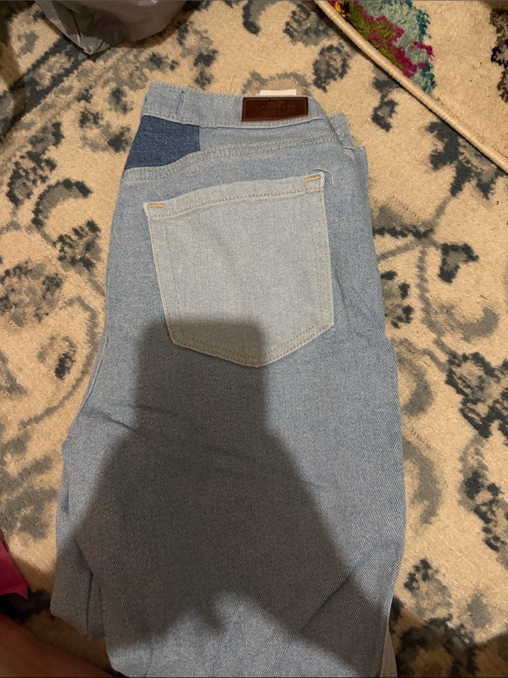 Hollister Light Blue Patchwork High-Rise Women's Jeans